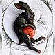 Brooch-pin: ' The rabbit that caught the sun ', Brooches, Vladimir,  Фото №1