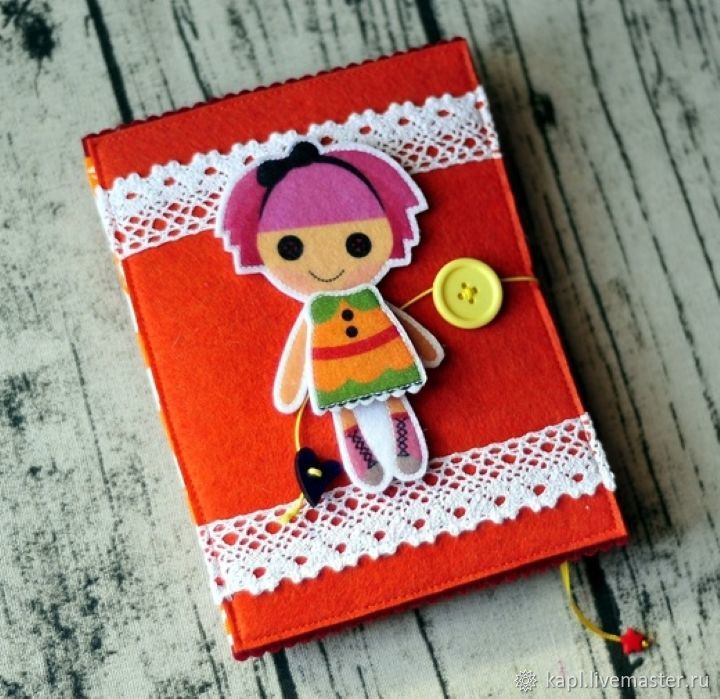 Felt doll with wardrobe and mini-house. Orange, Doll houses, Kyzyl,  Фото №1