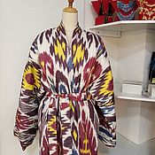 Uzbek robe made of ikat. Kimono, caftan