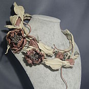 Украшения handmade. Livemaster - original item Necklace leather Powder dusty rose. Handmade.