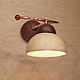 Wall lamp made of wood and ceramics (diameter 16 cm), Sconce, Moscow,  Фото №1