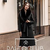 Одежда handmade. Livemaster - original item Black coat with fur winter. Handmade.