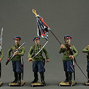 Куклы и игрушки handmade. Livemaster - original item Tin soldier 54 mm.Set of 5 figures.Preobrazhensky Regiment, 1911.. Handmade.