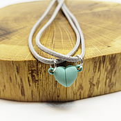 Украшения handmade. Livemaster - original item Mint Heart pendant made of two halves. Handmade.