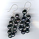 earrings in the form of clusters of black currant. Natural black pearl.
