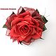FABRIC FLOWERS. Chiffon rose. ' Lancôme', Brooches, Vidnoye,  Фото №1
