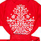 Red blouse with embroidery "King-Bird". Blouses. Plahta Viktoriya. Интернет-магазин Ярмарка Мастеров.  Фото №2