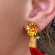 Украшения handmade. Livemaster - original item Classic earrings with natural citrine. Handmade.