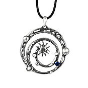 Украшения handmade. Livemaster - original item Solar system pendant in sterling silver, 8 planet pendant. Handmade.