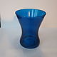 Винтаж: Интерьерная ваза из цветного синего стекла высота 15 см диаметр горла. Вазы винтажные. Советский фарфор и статуэтки. Ярмарка Мастеров.  Фото №4