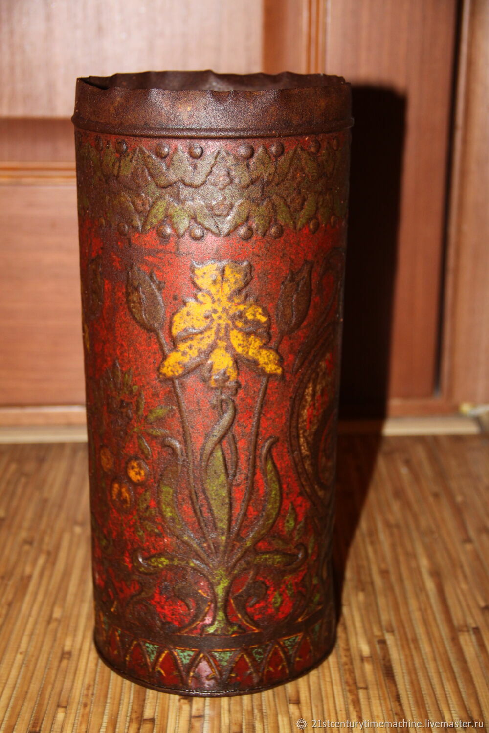 Винтаж: Банка Коробка металлическая Тубус жесть МОНПАНСЬЕ ИЗ ФРУКТОВЫХ ...