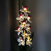 Для дома и интерьера ручной работы. Ярмарка Мастеров - ручная работа Flor de luz nocturna de orquídeas cattleya 