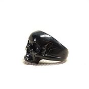 Украшения handmade. Livemaster - original item Black skull. Stylish ebony ring. Handmade.