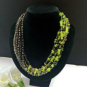 Necklace with jadeite,nephrite, onyx 