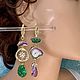 Серьги с камнями, асимметрия. Серьги классические. Elena Moonlight Jewelry. Ярмарка Мастеров.  Фото №6