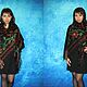 Black shawl, Lace Russian embroidered shawl, Bridal cape №23N. Shawls. Oksana (superplatok). Ярмарка Мастеров.  Фото №4