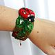 Art-bracelet " Strawberry duet". Design hand embroidery. Bead bracelet. Anastasiya Kozlova. My Livemaster. Фото №5