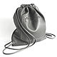 Grey Backpack Bag leather medium with two pockets. Backpacks. BagsByKaterinaKlestova (kklestova). Online shopping on My Livemaster.  Фото №2