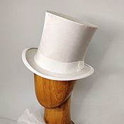 Свадебный салон handmade. Livemaster - original item White satin top hat with 