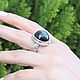 Order Ring with obsidian made of 925 silver SP0144. Sunny Silver. Livemaster. . Jewelry Sets Фото №3