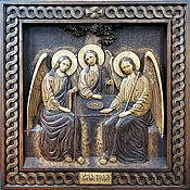 Картины и панно handmade. Livemaster - original item Icon the old Testament Trinity, 60*58 cm beech hand job. Handmade.