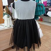Нарядное платье для девочки из фатина и атласа