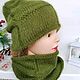 Set 'Olivia' hat and snood, greenery. Headwear Sets. Makushka_knits™. My Livemaster. Фото №4