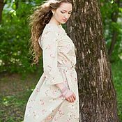 Одежда handmade. Livemaster - original item dresses: Linen dress with slits on the back. Handmade.