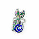 Ring Cat. Size 17.8 Ring with mother of pearl and lapis lazuli. Rings. ARIEL - MOSAIC. Online shopping on My Livemaster.  Фото №2