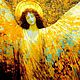 Золотая Картина Ангел. Сказочная картина в подарок. Магия, эзотерика, Картины, Санкт-Петербург,  Фото №1