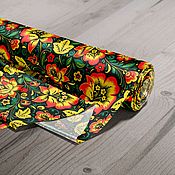 Материалы для творчества handmade. Livemaster - original item Fabric: Khokhloma Flower Meadow. Handmade.