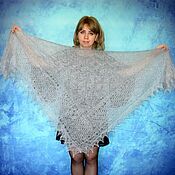 Аксессуары handmade. Livemaster - original item Hand knit gray shawl,Lace russian shawl,Wool wrap,Kerchief,Cape №96. Handmade.