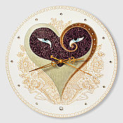Для дома и интерьера handmade. Livemaster - original item Designer wall clock Purple heart in Art Deco style. Handmade.