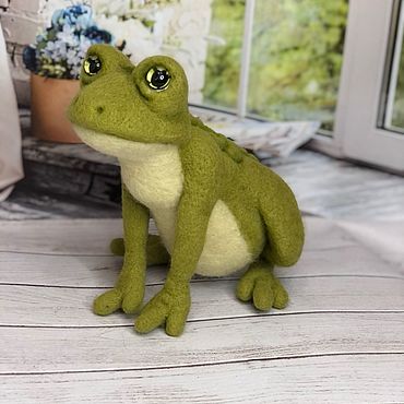 Куклы и игрушки ручной работы. Ярмарка Мастеров - ручная работа Лягушка. Игрушка из шерсти. Handmade.