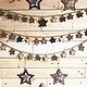 Garland wooden stars, Fairy lights, Moscow,  Фото №1