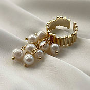 Украшения handmade. Livemaster - original item Gold-plated ring with pink heart. Ring with pendant. Handmade.