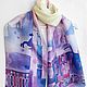 Batik scarf 'A walk in St. Petersburg', silk nat. Scarves. Handpainted silk by Ludmila Kuchina. My Livemaster. Фото №4