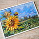 Order Picture of wool Sunflowers in the field. Galina Ansiforova. Livemaster. . Pictures Фото №3