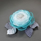 Украшения handmade. Livemaster - original item Windy Rose Brooch - Handmade flower made of Turquoise fabric. Handmade.
