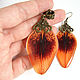 Vintage Set of Earrings and Pendant made of Resin Orange Lily Petals. Jewelry Sets. WonderLand. My Livemaster. Фото №4