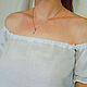 blouse: Off-the-shoulder blouse made of cotton, Blouses, Volsk,  Фото №1