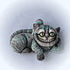 Кошкоброшка Чеширский кот. Брошь-булавка. Елена Колтунова (Kyld). Ярмарка Мастеров.  Фото №5