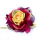 Order FABRIC FLOWERS. Chiffon rose brooch ' Fiji'. fioridellavita. Livemaster. . Brooches Фото №3