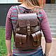 Backpack female leather brown Vanilla Mod. R12p-622. Backpacks. Natalia Kalinovskaya. Online shopping on My Livemaster.  Фото №2