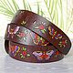Butterfly Hand Painted Belt, Genuine Leather Belt, Straps, St. Petersburg,  Фото №1