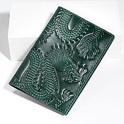 Сумки и аксессуары handmade. Livemaster - original item Green Leather Passport Cover / Holder. Handmade.