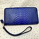 Python Genuine leather wallet, zipper, blue color. Wallets. SHOES&BAGS. Online shopping on My Livemaster.  Фото №2