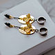 Black spinel earrings in oxidized 925 silver, Earrings, Moscow,  Фото №1