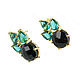 Earrings with onyx and apatite black, large stud earrings. Earrings. Irina Moro. Online shopping on My Livemaster.  Фото №2