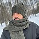 Шапка и шарф вязаные Комплект ДЕРИЛ/ШЭЛДОН  темно-зеленый мужской. Комплекты головных уборов. Вязаный кэжуал  UNIC Ирина. Интернет-магазин Ярмарка Мастеров.  Фото №2